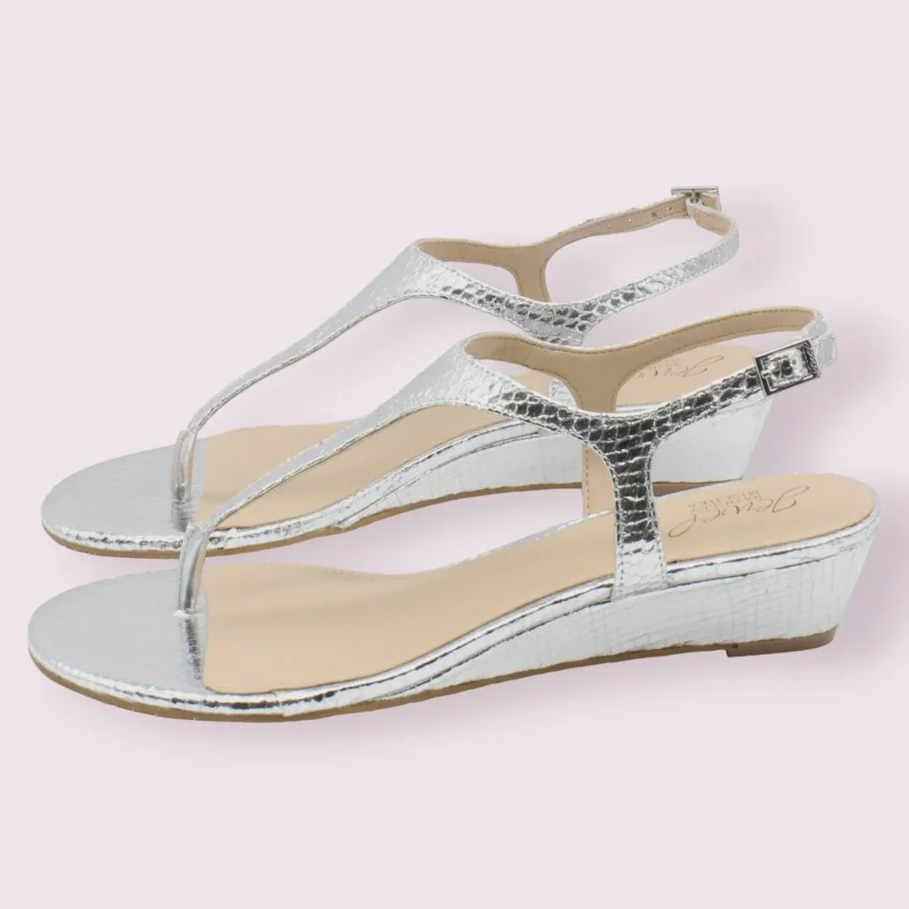 Jewel Badgley Mischka Womens Silver Snake Sandals - Picture 5 of 8
